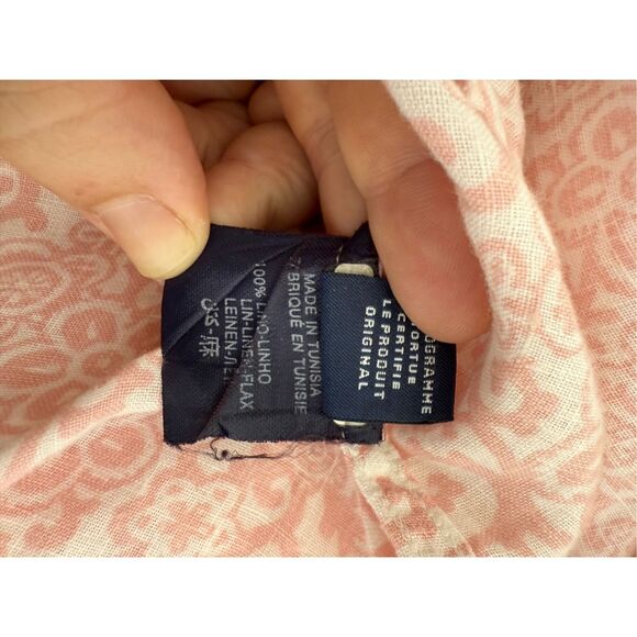 Vilebrequin Mens Pink White Floral Print Linen‎ Button-Up Shirt Size Large - Picture 7 of 7